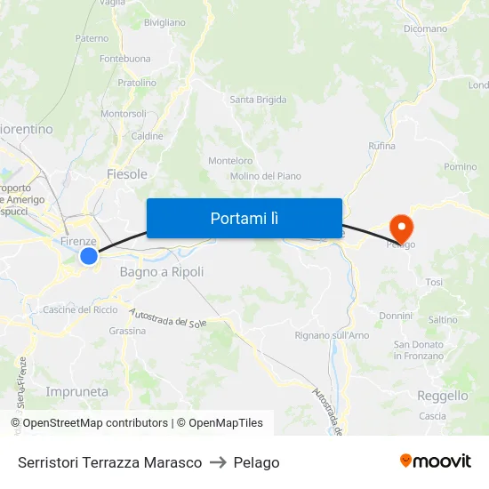 Serristori Terrazza Marasco to Pelago map