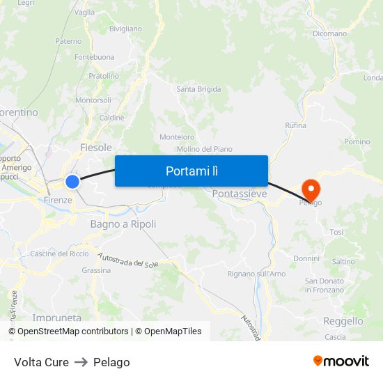 Volta Cure to Pelago map