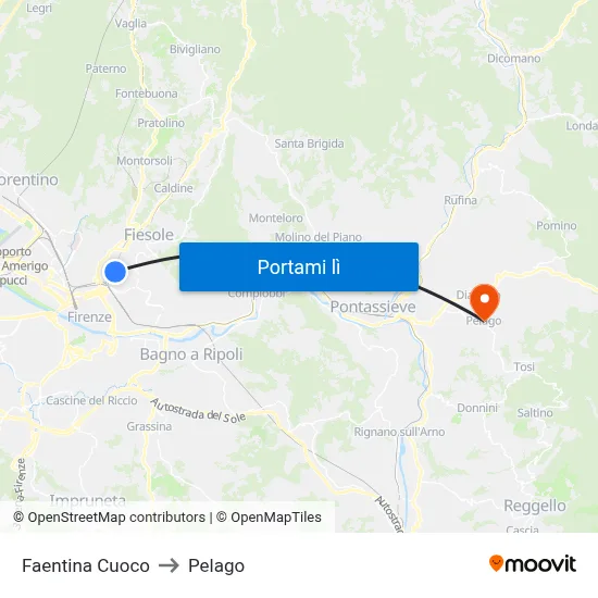 Faentina Cuoco to Pelago map