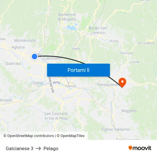 Galcianese 3 to Pelago map
