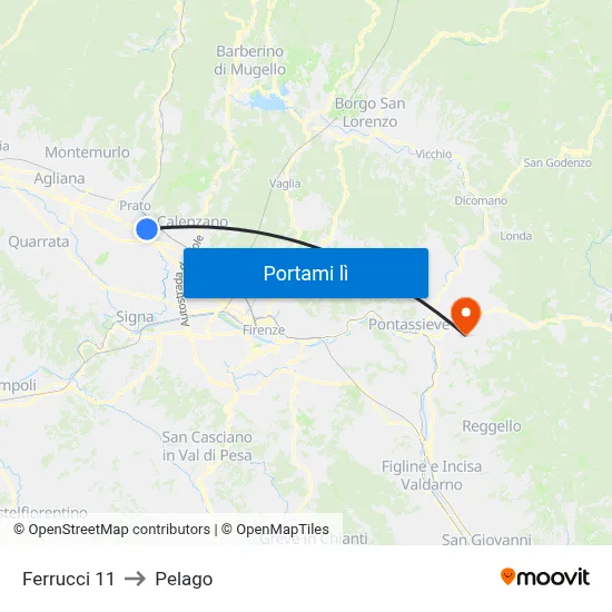 Ferrucci 11 to Pelago map