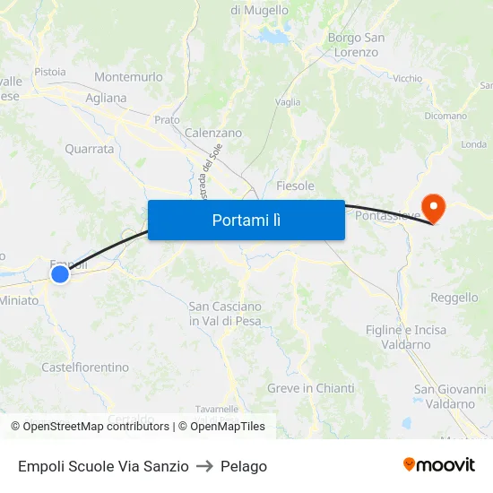 Empoli Scuole Via Sanzio to Pelago map