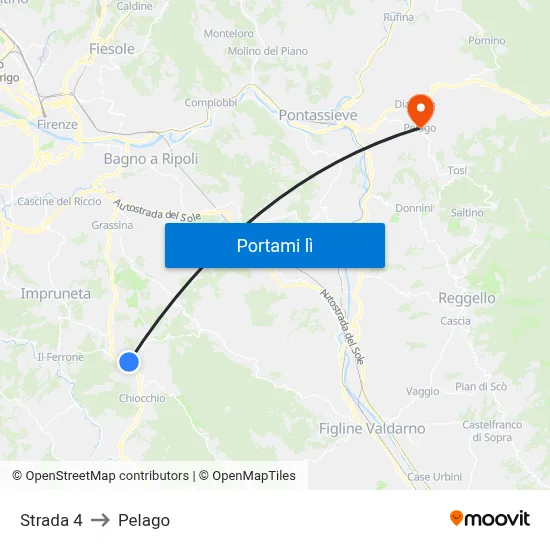 Strada 4 to Pelago map