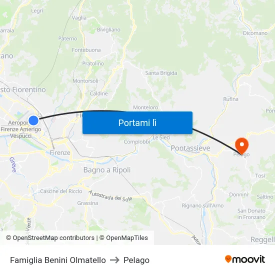 Famiglia Benini Olmatello to Pelago map