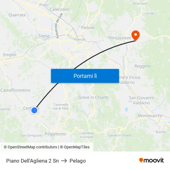 Piano Dell'Agliena 2               Sn to Pelago map