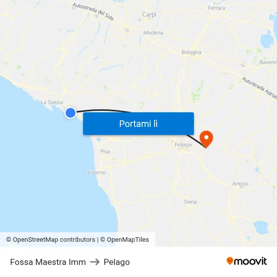 Fossa Maestra Imm to Pelago map