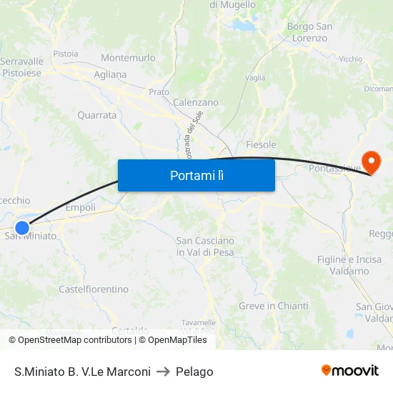 Strozzi 1 to Pelago map