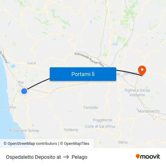 Ospedaletto Deposito at to Pelago map