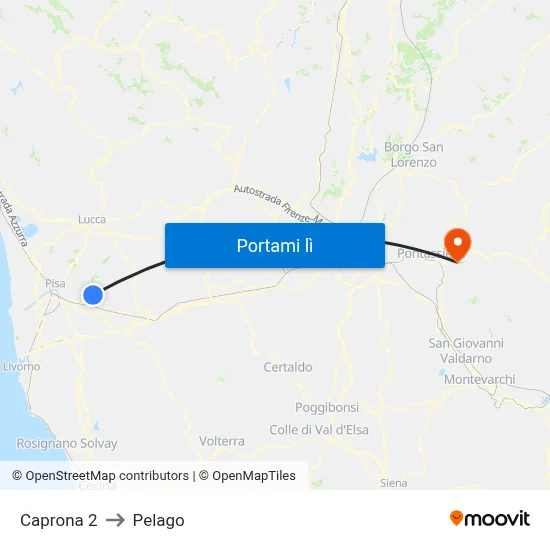 Caprona 2 to Pelago map