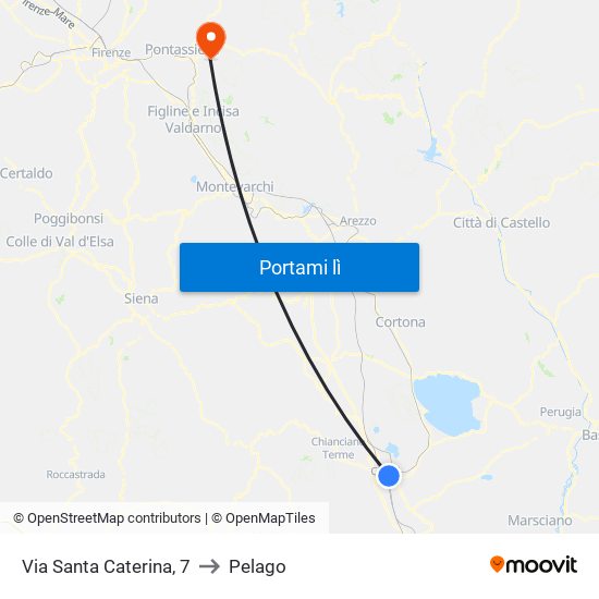 Via Santa Caterina, 7 to Pelago map