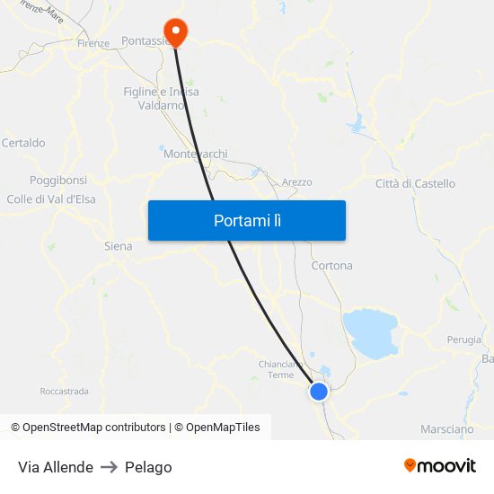 Via Allende to Pelago map
