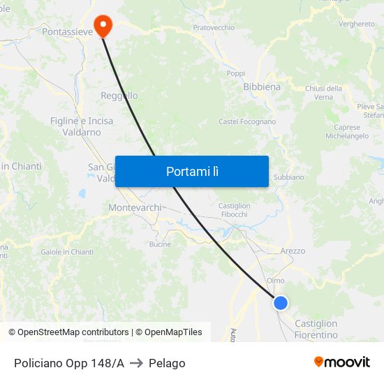 Policiano Opp 148/A to Pelago map