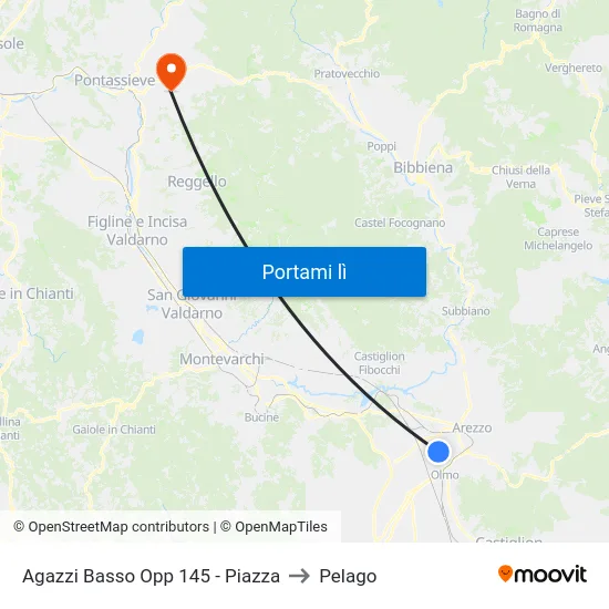 Agazzi Basso Opp 145 - Piazza to Pelago map