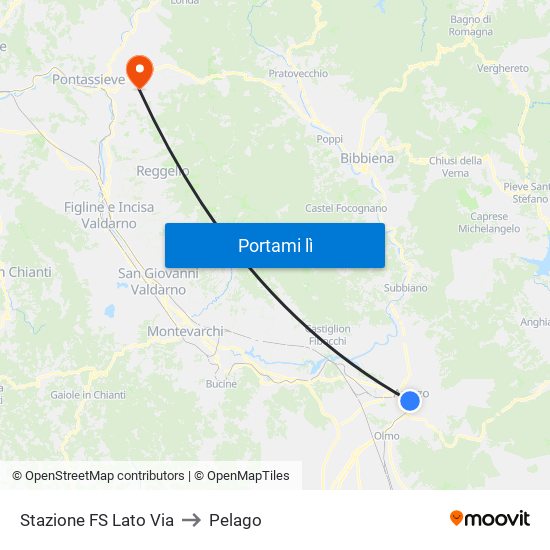 Stazione FS Lato Via to Pelago map