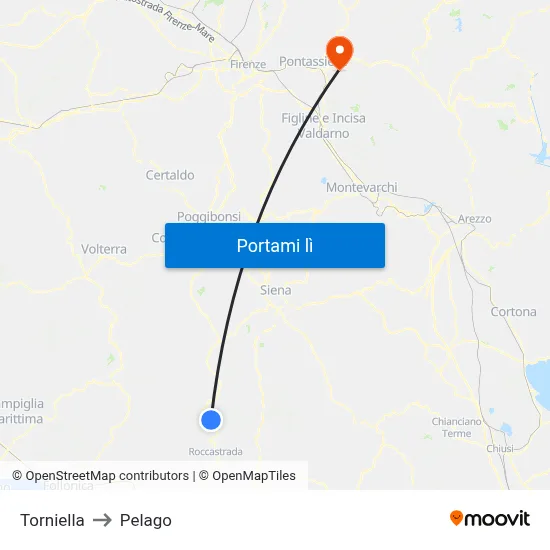 Torniella to Pelago map