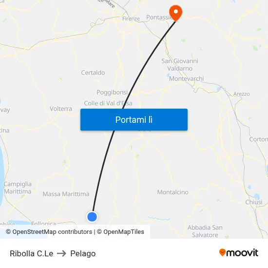 Ribolla C.Le to Pelago map