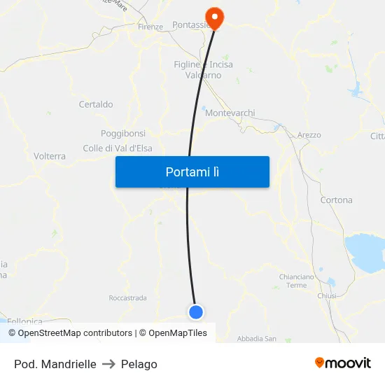 Pod. Mandrielle to Pelago map