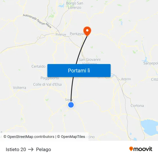 Istieto 20 to Pelago map