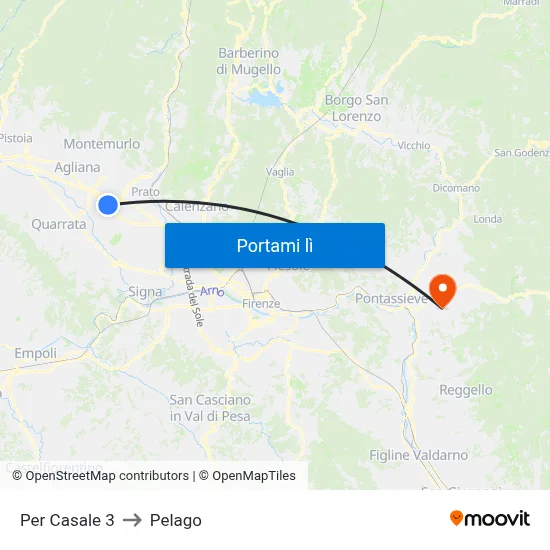 Per Casale 3 to Pelago map