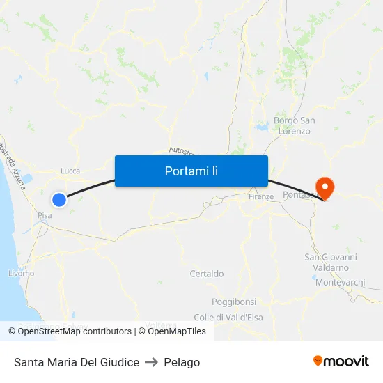 Santa Maria Del Giudice to Pelago map
