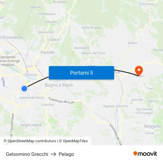 Gelsomino Grecchi to Pelago map