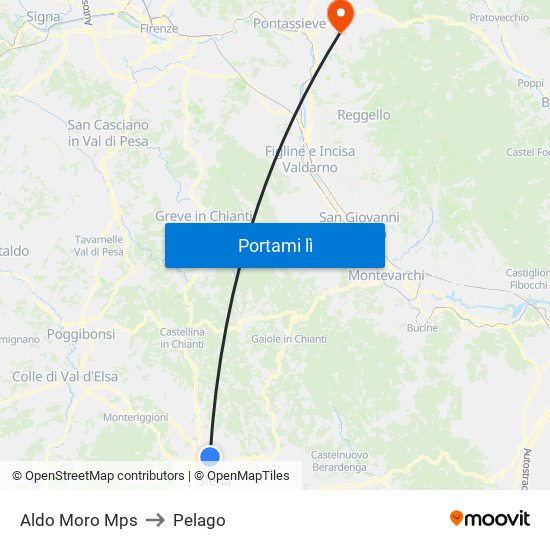 Aldo Moro Mps to Pelago map