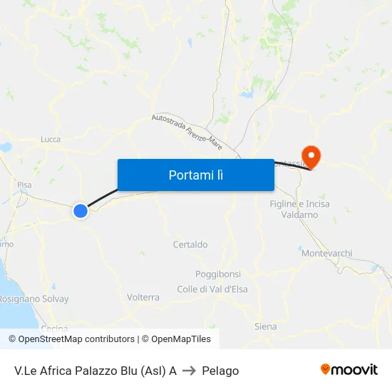 V.Le Africa Palazzo Blu (Asl) A to Pelago map