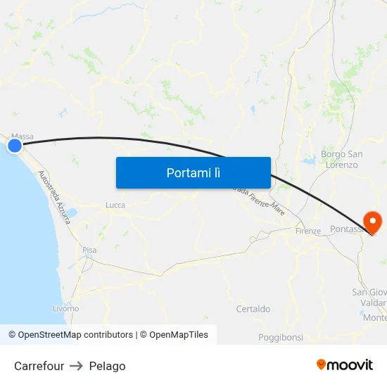 Carrefour to Pelago map