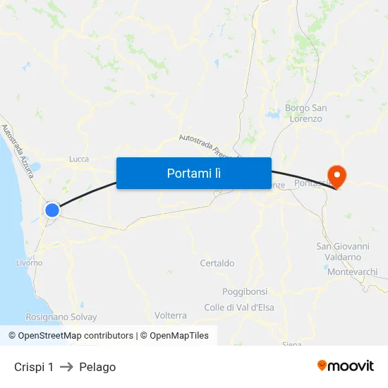Crispi 1 to Pelago map