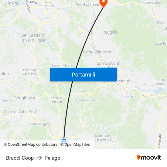 Bracci Coop to Pelago map