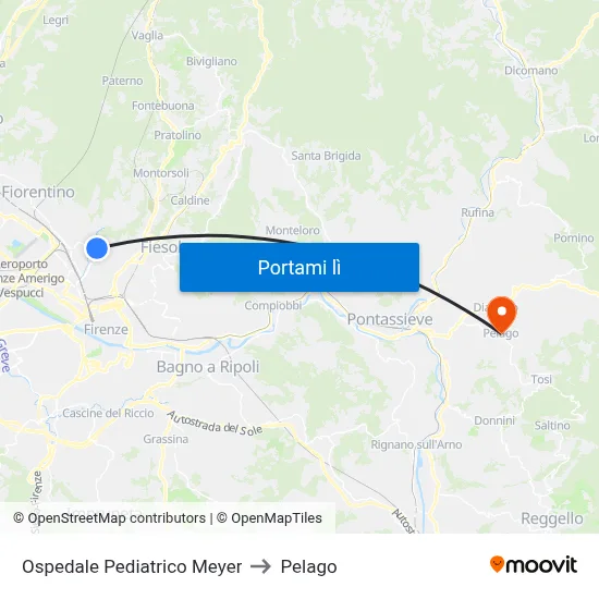 Ospedale Pediatrico Meyer to Pelago map