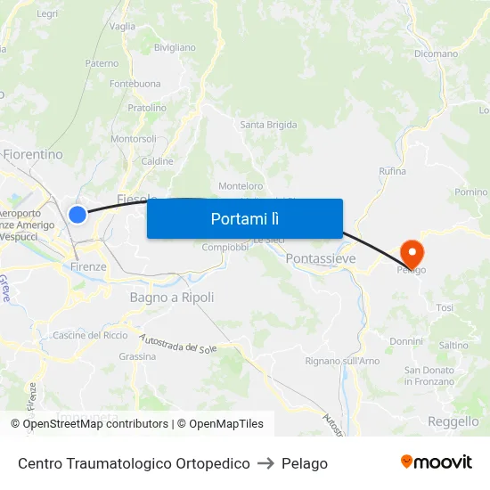 Centro Traumatologico Ortopedico to Pelago map