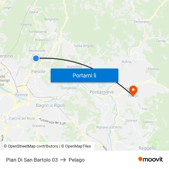 Pian Di San Bartolo 03 to Pelago map