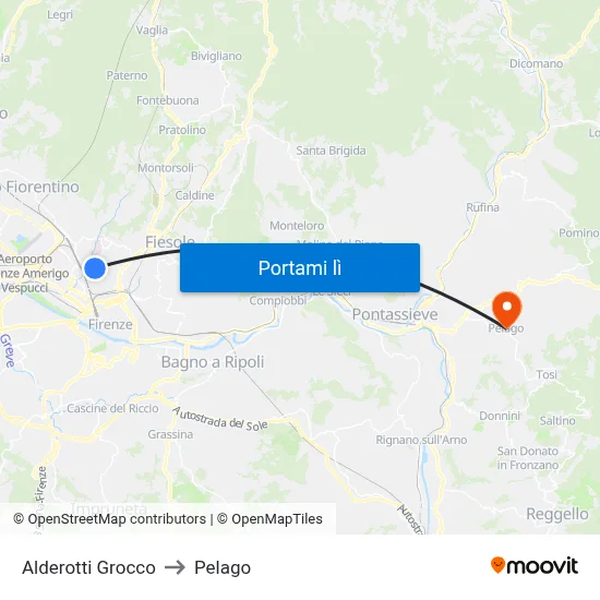 Alderotti Grocco to Pelago map
