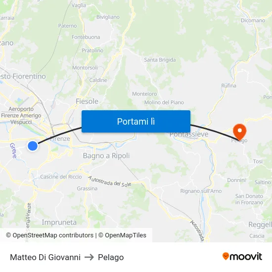 Matteo Di Giovanni to Pelago map