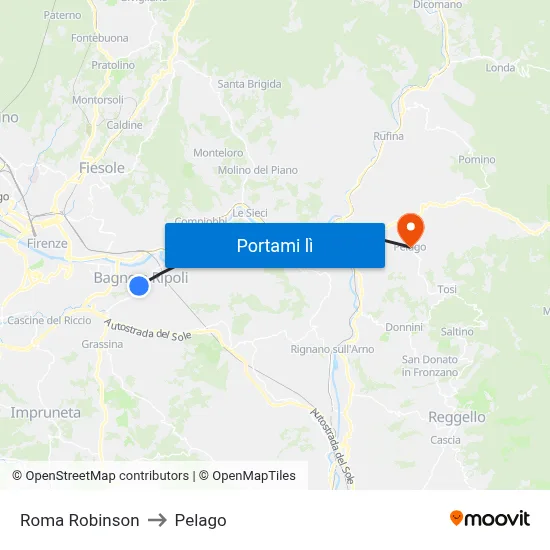 Roma Robinson to Pelago map