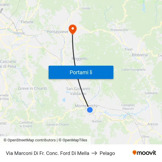 Via Marconi Di Fr. Conc. Ford Di Mella to Pelago map