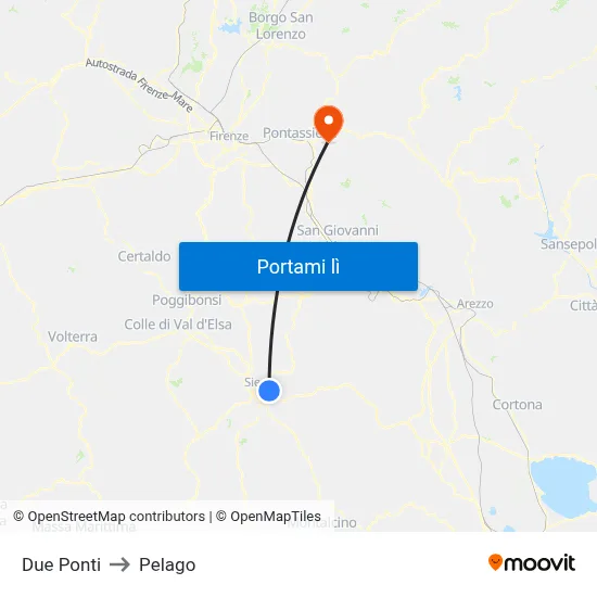 Due Ponti to Pelago map