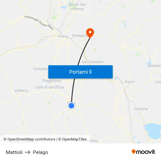 Mattioli to Pelago map
