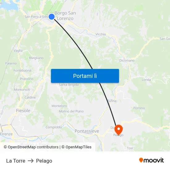La Torre to Pelago map