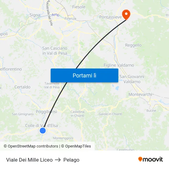 Viale Dei Mille Liceo to Pelago map
