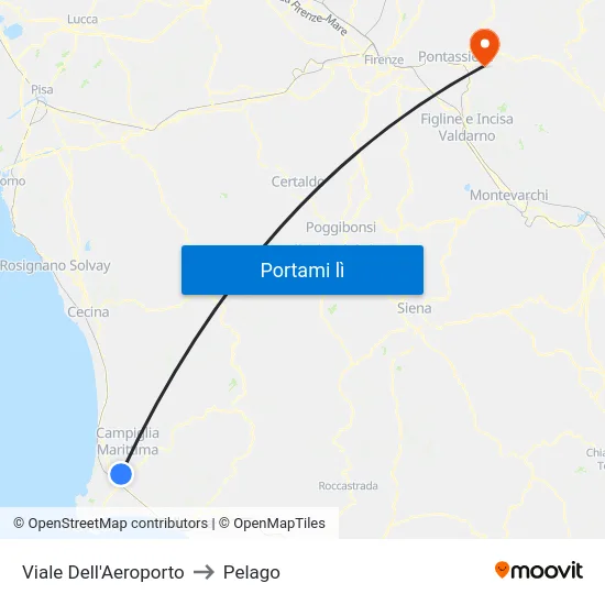 Viale Dell'Aeroporto to Pelago map