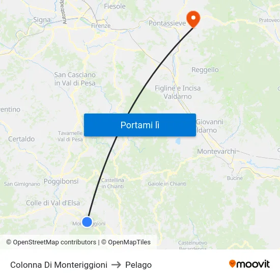 Colonna Di Monteriggioni to Pelago map