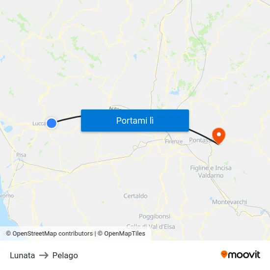 Lunata to Pelago map