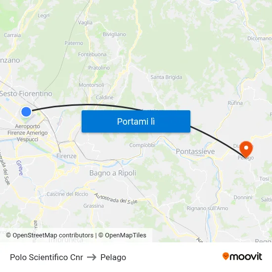 Polo Scientifico Cnr to Pelago map