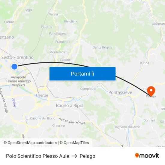 Polo Scientifico Plesso Aule to Pelago map
