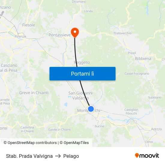 Stab. Prada Valvigna to Pelago map