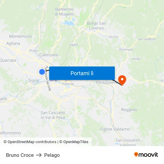 Bruno Croce to Pelago map