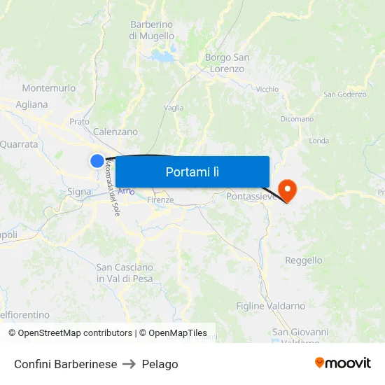 Confini Barberinese to Pelago map
