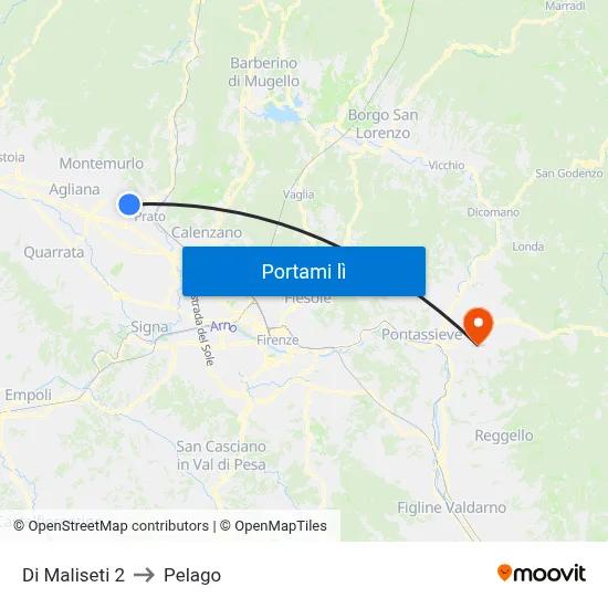Di Maliseti 2 to Pelago map